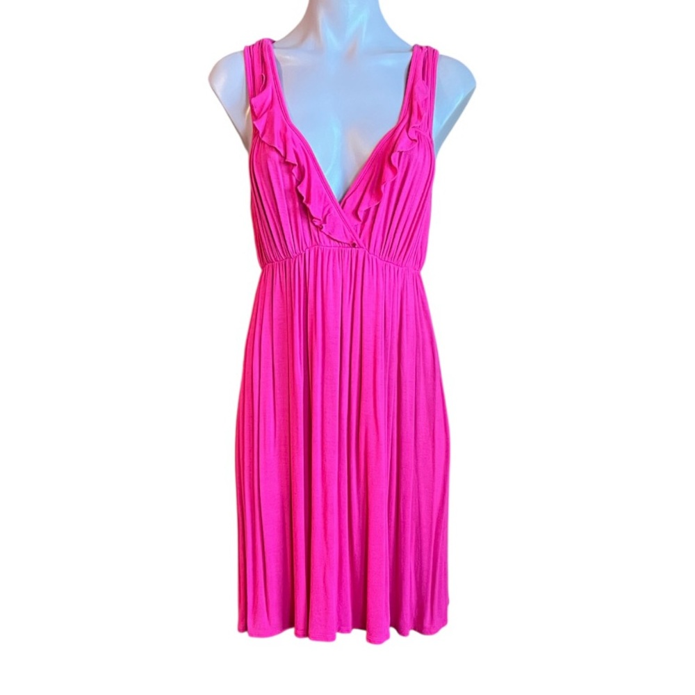 Kenneth Cole Reaction Pink Plunge Sundress M EUC